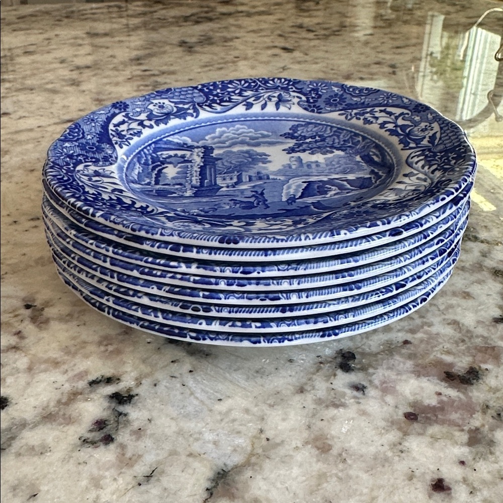Spode Blue Italian Tea Plate Set of 8 - Picture 7 of 10